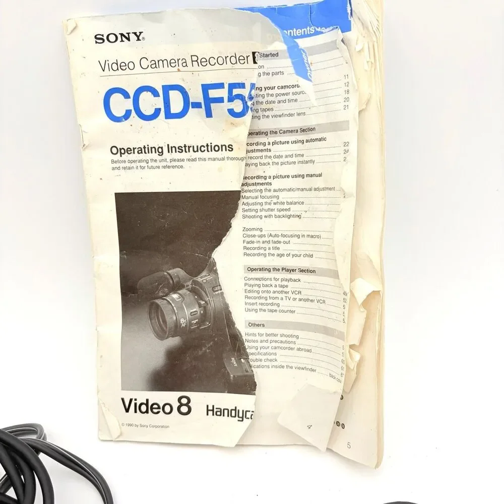 Sony CCD-F55 Video8 Handycam Camcorder w/ Charger Remote Manual Tape AS-IS Parts